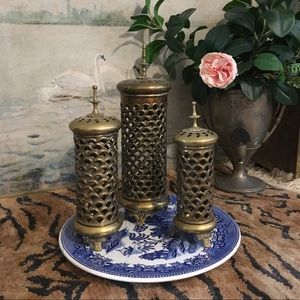 Vintage Brass Candlestick Lanterns
